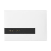 Modern Black and Gold Wedding Wraparound Labels Adreslabel Wikkel (Voorkant)