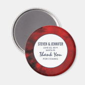 Modern Black and Red Artistic Abstract Wedding Magneet (Voorkant / Achterkant)