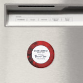 Modern Black and Red Artistic Abstract Wedding Magneet (Insitu (Vaatwasser))