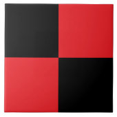 Modern Black and Red Checkered Ceramic Tile Tegeltje (Voorkant)