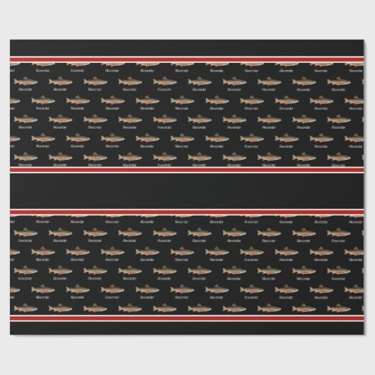 Modern Black and Rust Fisherman's cadeau Cadeaupapier (Vlak)