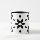 Modern Black and White Abstract Floral Mok (Midden)