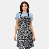 Modern Black and White Abstract Pattern Schort (Gedragen)