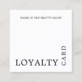 Modern Black and White Beauty Loyalty Kaart (Voorkant)