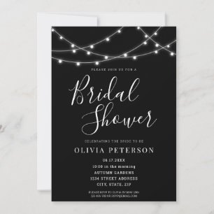 Modern Black and White Bridal Shower Invitation Kaart