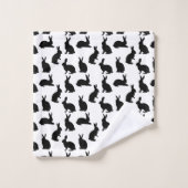 Modern Black And White Bunny Shapes Pattern Easter (Gant de toilette)