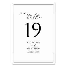 Modern Black and White Calligraphy Wedding Kaart