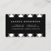 Modern Black and White Check Gingham Pattern Busin Visitekaartje (Achterkant)