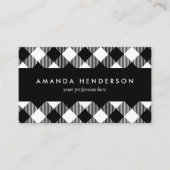 Modern Black and White Check Gingham Pattern Busin Visitekaartje (Voorkant)