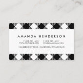 Modern Black and White Check Gingham Pattern Visitekaartje (Achterkant)