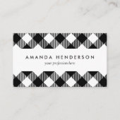Modern Black and White Check Gingham Pattern Visitekaartje (Voorkant)