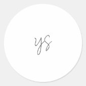 Modern Black and White Chic Wedding Ronde Sticker (Voorkant)