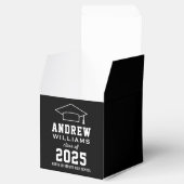 Modern Black and White Custom Graduation Party Bedankdoosjes (Geopend)