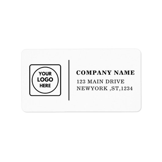 Modern Black and White Custom Logo Address Labels (Voorkant)