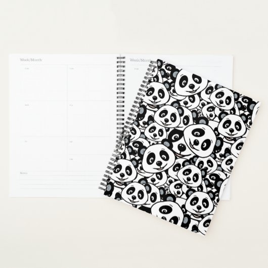 Modern Black and White Cute Panda Bear Pattern (Devant avec enveloppe)