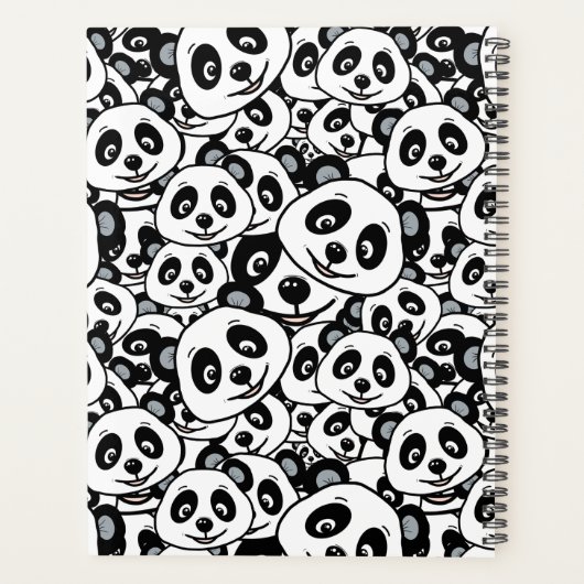 Modern Black and White Cute Panda Bear Pattern (Dos)