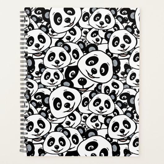 Modern Black and White Cute Panda Bear Pattern (Devant)