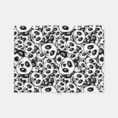 Modern Black and White Cute Panda Bear Pattern Fleece Deken (Voorkant (Horizontaal))