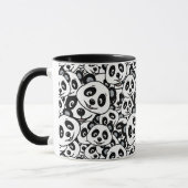 Modern Black and White Cute Panda Bear Pattern Mok (Links)