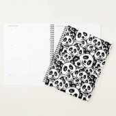 Modern Black and White Cute Panda Bear Pattern Planner (Display)