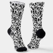 Modern Black and White Cute Panda Bear Pattern Sokken (Gebogen)