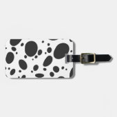 Modern Black and White Dalmatian Dog Spot Pattern Bagagelabel (Voorkant horizontaal)