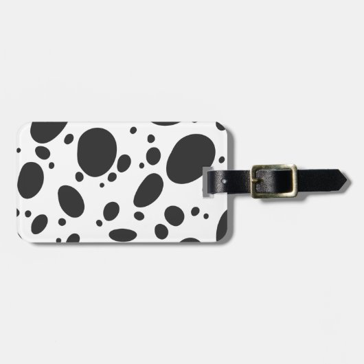 Modern Black and White Dalmatian Dog Spot Pattern Bagagelabel (Voorkant horizontaal)