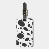 Modern Black and White Dalmatian Dog Spot Pattern Bagagelabel (Voorkant verticaal)