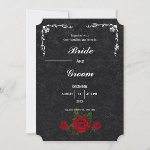Modern Black and White Deco Art Wedding Kaart