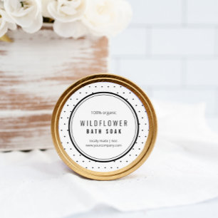 Modern Black and White Dot Product Label Sticker