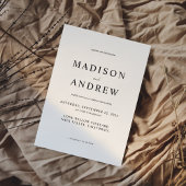 Modern Black and White Elegant Wedding Kaart