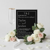 Modern Black and White Floral Minimalist Dark Chic Kaart