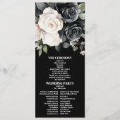 Modern Black and White Floral Wedding Programma (Voorkant)