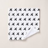 Modern Black and White Flying Duck Bad Handdoek (Wasdoekje)