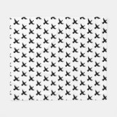 Modern Black and White Flying Duck Fleece Deken (Voorkant (Horizontaal))