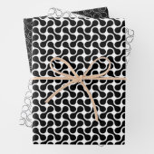 Modern Black and White Geometric Metaball Pattern Inpakpapier Vel (In situ)