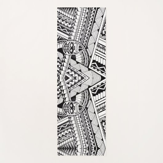 Modern Black and White Geometric Tribal Pattern Yogamat (Voorkant)