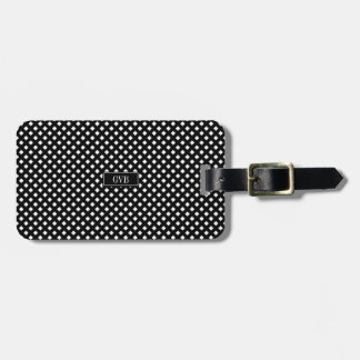 Modern Black and White Gingham Bagagelabel