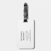 Modern Black And White Golf Sport Bagagelabel (Achterkant verticaal)