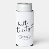 Modern Black and white Hello 30 Birthday (Seltzer Voorkant)