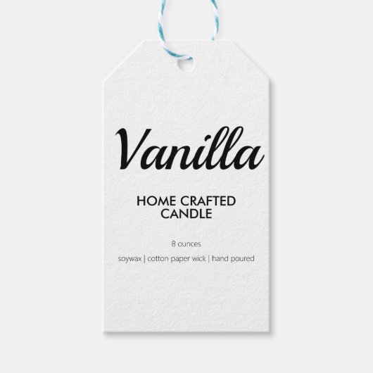 Modern Black and White Homemade Candle Label Label Cadeaulabel (Voorkant)