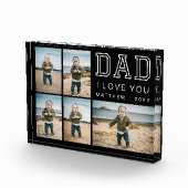 Modern Black and White Keepsake I Love You Dad Fotoblokken (Rechts)