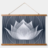 Modern Black and White Lotus Trippy Moiré Effect Hangend Wandkleed (Voorkant)