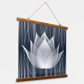 Modern Black and White Lotus Trippy Moiré Effect Hangend Wandkleed (Gebogen)