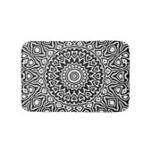 Modern Black and White Mandala Pattern Badmat (Voorkant)