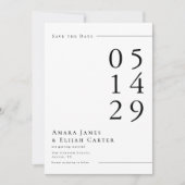 Modern Black and White Minimal Wedding Save The Date (Voorkant)