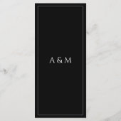 Modern black and white minimalist wedding menu (Achterkant)