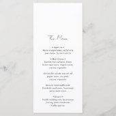 Modern Black and White Minimalist Wedding Menu (Voorkant)