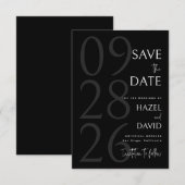 Modern Black and White Minimalist Wedding Save The Date (Voorkant / Achterkant)