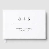 Modern Black and White Monogram Photo Weddenschap Gastenboek (Voorkant)